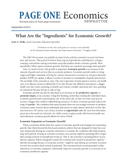 "Ingredients" for Economic Growth?