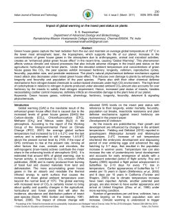 Impact of global warming on the insect pest status on plants