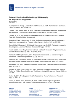 Selected Replication Methodology Bibliography 3ie Replication