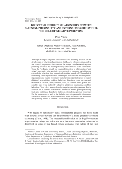 DIRECT AND INDIRECT RELATIONSHIPS BETWEEN PARENTAL
