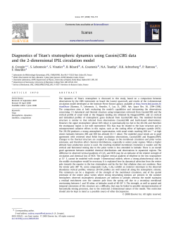Icarus Diagnostics of Titan`s stratospheric dynamics using Cassini