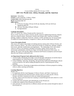 ART 112: World Arts: Africa, Oceania, and the Americas