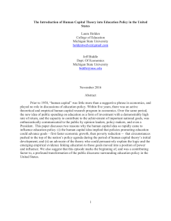 1 The Introduction of Human Capital Theory into Education Policy in