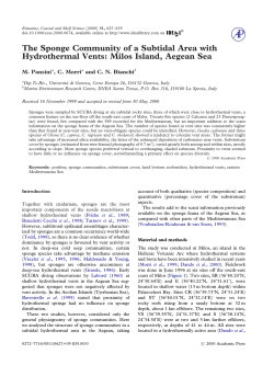 The Sponge Community of a Subtidal Area with Hydrothermal Vents