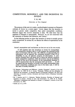 competition, monopoly, and the incentive to invent