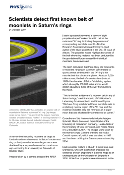Scientists detect first known belt of moonlets in Saturn`s rings