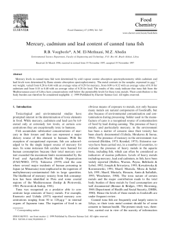 Mercury, cadmium and lead content of canned tuna fish
