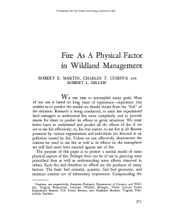 Fire As A Physical Factor in Wildland Management