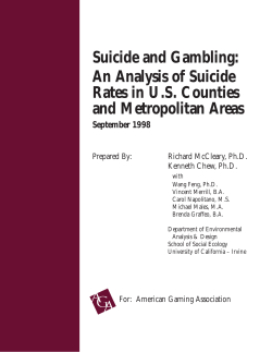 Suicide and Gambling: An Analysis of Suicide Rates in US Counties