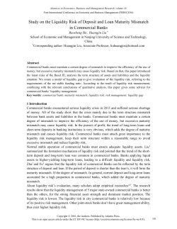 Study on the Liquidity Risk of Deposit and Loan Maturity Mismatch in