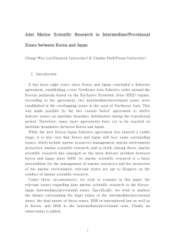 Joint Marine Scientific Research in Intermediate/Provisional Zones