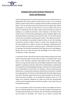 Compare the social Contract Theories of Locke and Rousseau