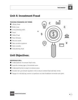 Unit 4: Investment Fraud - Investor Protection Trust