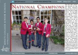 NatioNal ChampioNs - King`s College School