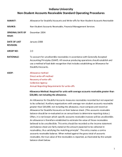 Allowance for Doubtful Accounts and Write-offs for Non