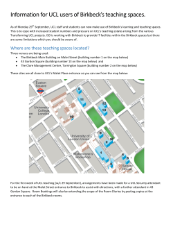 Information for UCL users of Birkbeck`s teaching spaces.