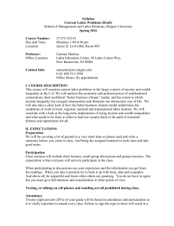 Syllabus - (SMLR), Rutgers