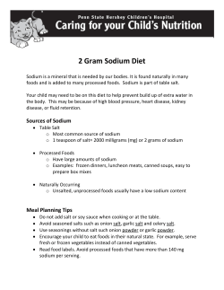 2 Gram Sodium Diet - Penn State Health