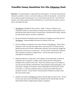 Possible Essay Questions for the Odyssey Test