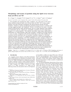 Morphology and texture of particles along the Spirit rover traverse