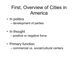 First, Overview of Cities in America