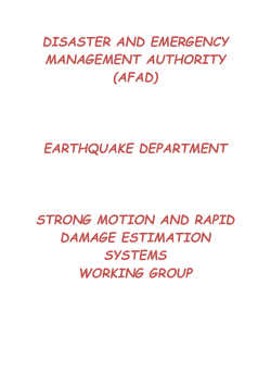 disaster and emergency management authority (afad) earthquake