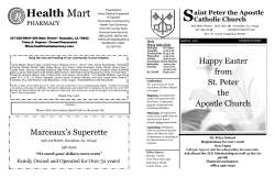 Bulletin for April 16 - St. Peter Catholic Church | Gueydan, LA