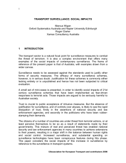 Social impacts of transport surveillance