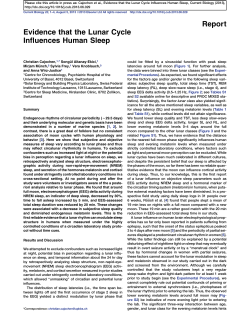 Evidence that the Lunar Cycle Influences Human Sleep