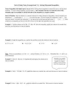 Unit 4.5 Study Notes (Carnegie book 7.1) Solving