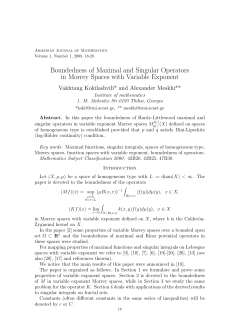 Boundedness of Maximal and Singular Operators in Morrey Spaces