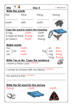 D06 Day 2 Write the words Make words mo moth in thin wi th with th