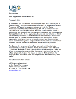 Commentary - US Pharmacopeial Convention