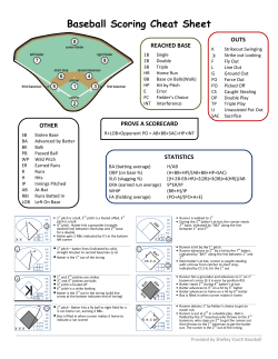 Baseball Scoring Cheat Sheet - SOUTHEAST IDAHO BABE RUTH