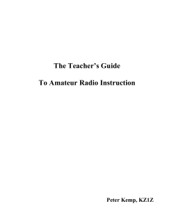 Teacher`s Guide to Amateur Radio Instruction
