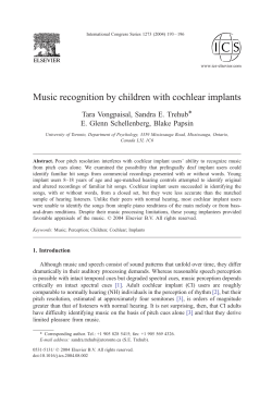 Music recognition by children with cochlear implants