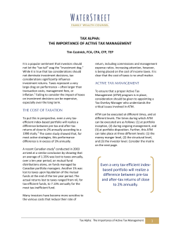Tax Alpha: The Importance of Active Tax Management