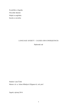 Language learning anxiety - causes and conse