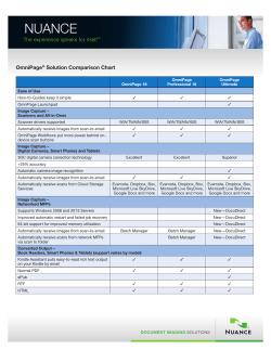 OmniPage Solution Comparison Chart