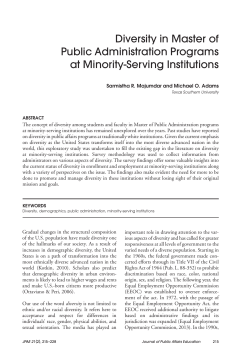 Diversity in Master of Public Administration Programs at