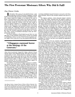 The First Protestant Missionary Effort: Why Did It Fail?