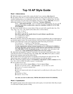Top 10 AP Style Guide - University Blog Service