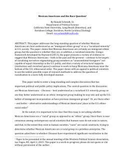 1 Mexican Americans and the Race Question1 By Ronald Schmidt