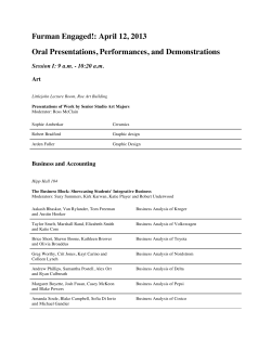 Furman Engaged!: April 12, 2013 Oral