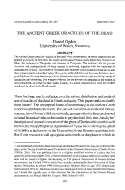 THE ANCIENT GREEK ORACKLES OF THE DEAD Daniel Ogden