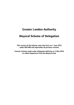 Mayoral Scheme of Delegation