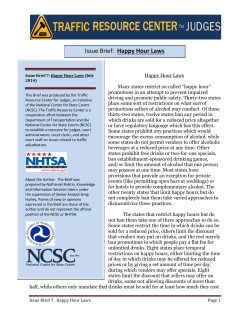 Issue Brief: Happy Hour Laws