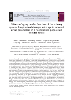 Effects of aging on the function of the urinary system: longitudinal