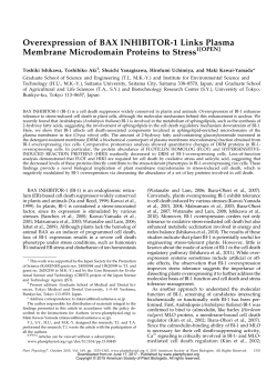 Overexpression of BAX INHIBITOR-1 Links