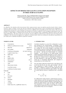 effects of dissolved gas on cavitation inception in